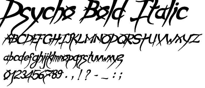 Psycho Bold Italic font